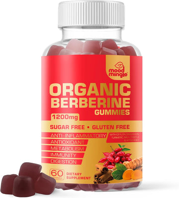 Berberine Supplement Gummies (1200Mg) With Ceylon Cinnamon, Turmeric, Milk Thistle & Artichoke - Sugar Free, Gluten Free, Gmp Quality