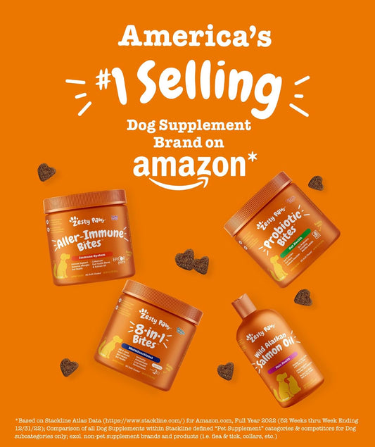 Zesty Paws Probiotics for Dogs - Digestive Enzymes for Gut Flora, Digestive Health, Diarrhea & Bowel Support - Clinically Studied DE111 - Dog Supplement Soft Chew for Pet Immune System - Chicken
