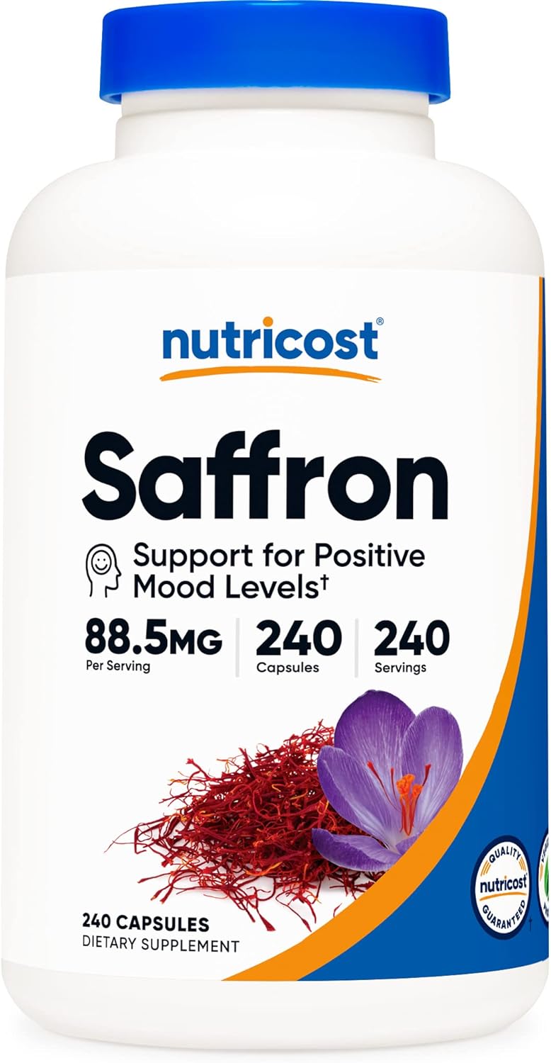 Nutricost Saffron Extract 88.5mg, 240 Capsules - Veggie Caps, Non-GMO, Gluten Free