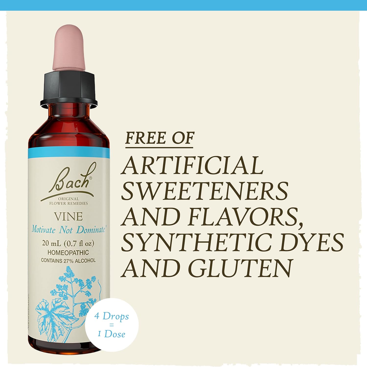 Bach Original Flower Remedies, Vine for Motivation, Natural Homeopathic Flower Essence, Holiday Gift for Him or Her, Vegan, 20mL Dropper : Health & Household