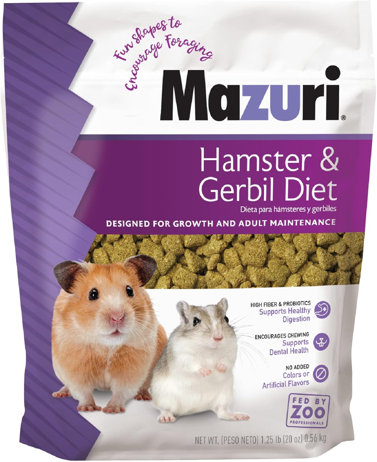 Mazuri Hamster & Gerbil Diet | 1.25 Pound (1.25 Lbs) Bag