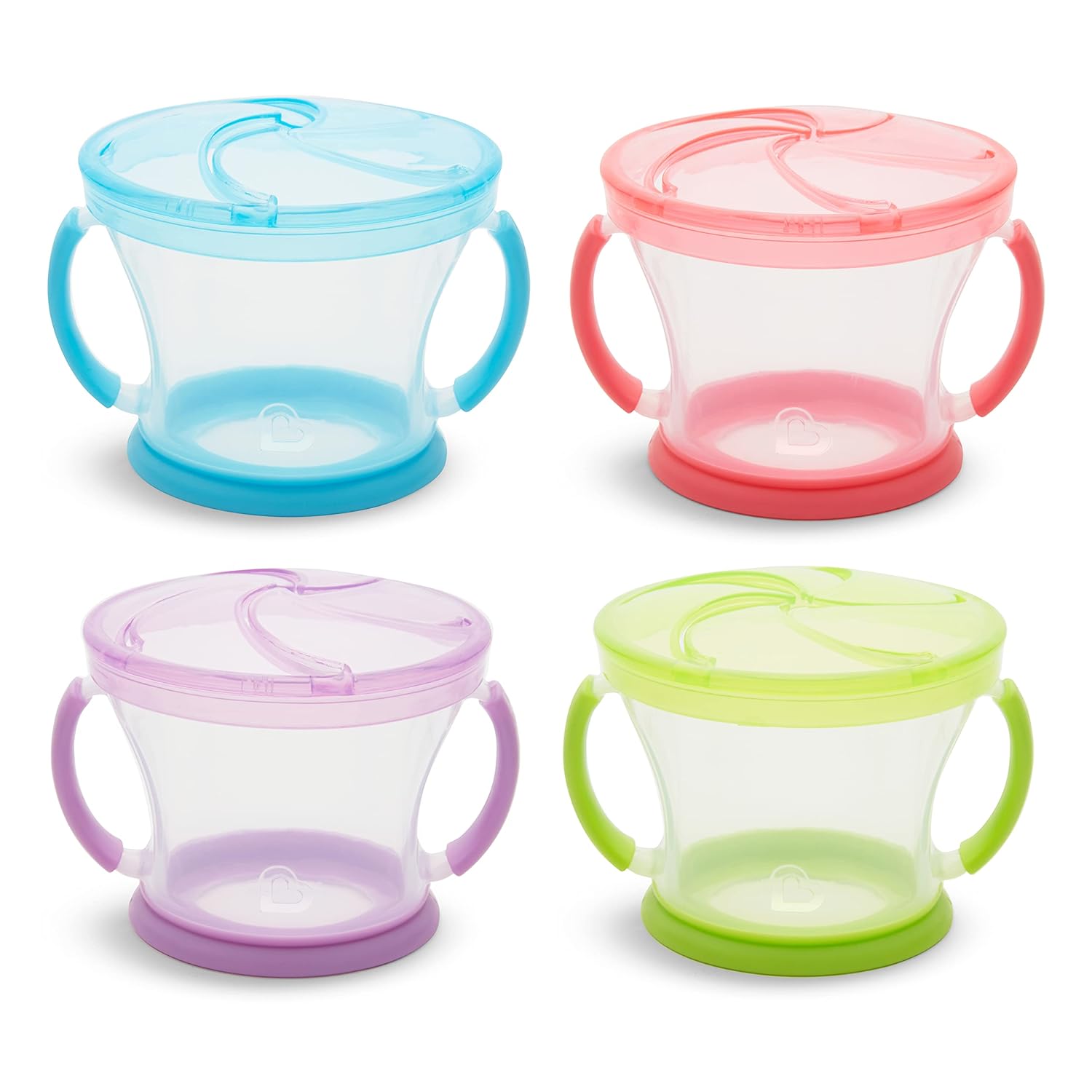 Munchkin® Snack Catcher® Toddler Snack Cups, 4 Pack, Blue/Green/Pink/Purple