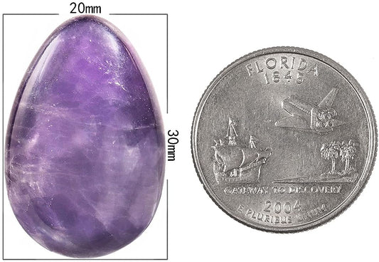 Tumbeelluwa 4Pcs Reiki Crystal Stone Eggs Kit Polished Natural Palm Pocket Stones For Stress Removing, Rhodonite