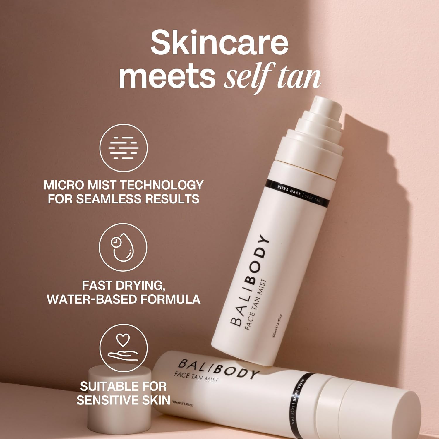 Bali Body Face Tan Mist - Ultra Dark | Streak-Free, Fast Drying Facial Self Tanner | Hydrating Soothing Formula for All Skin Types | Vegan, Cruelty Free, Australian Made (100 ml/3.4 fl oz) : Amazon.co.uk: Beauty