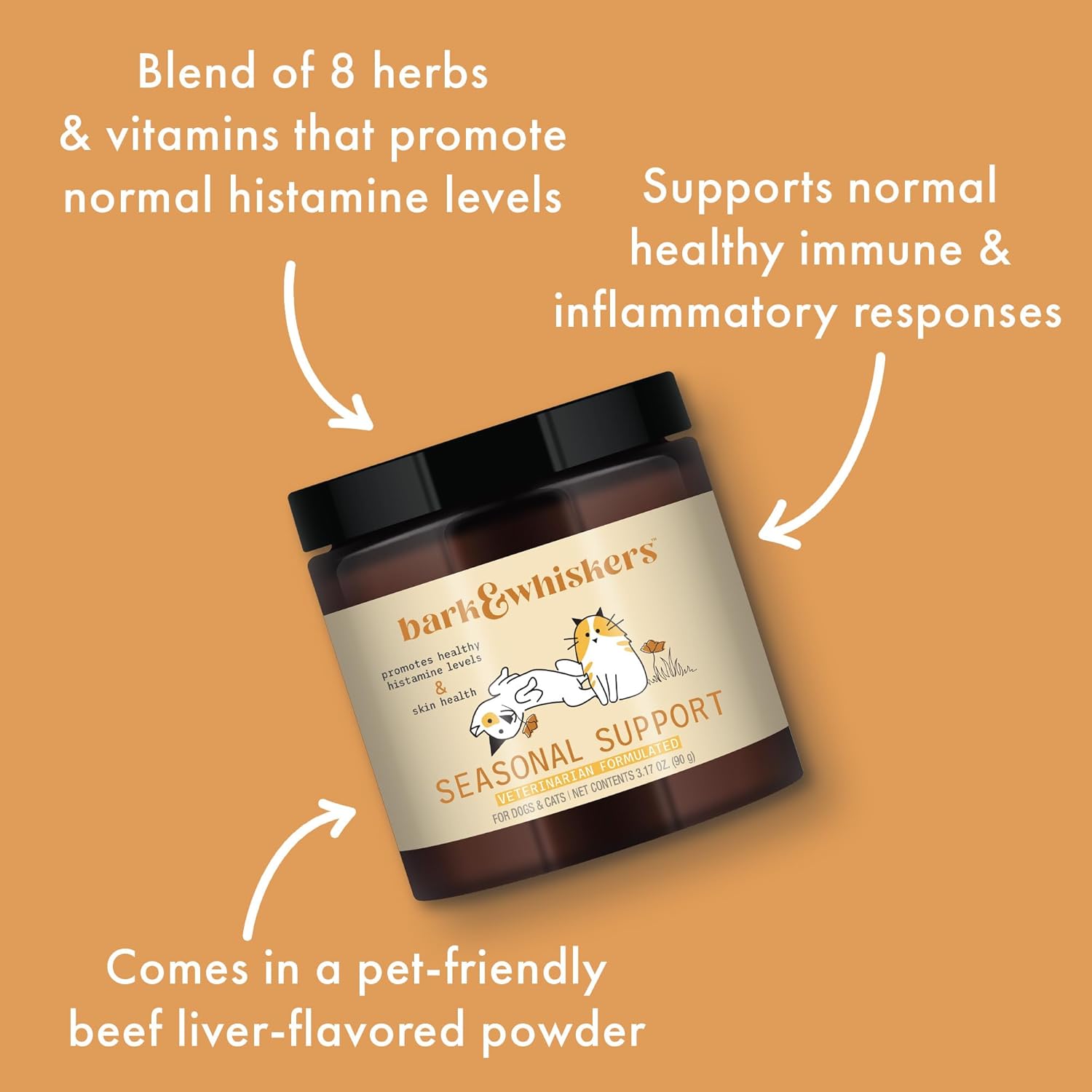 Bark & Whiskers Seasonal Support, 3.17 Oz. (90 g), 90 Scoops, Antioxidant and Immune Support, Veterinarian Formulated, Non-GMO, Dr. Mercola : Pet Supplies