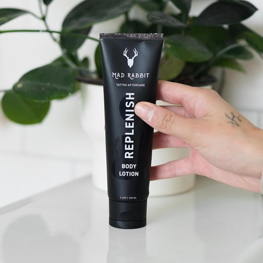 Mad Rabbit Replenish Tattoo Body Lotion - Fragrance-Free Lotion, Non-Greasy & Silicone-Free, Clean Ingredients, Lightweight For Daily Use (9.5 Ounce)