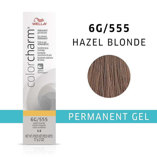 Colorcharm Permanent Gel, Hair Color For Gray Coverage, 6G Hazel Blonde