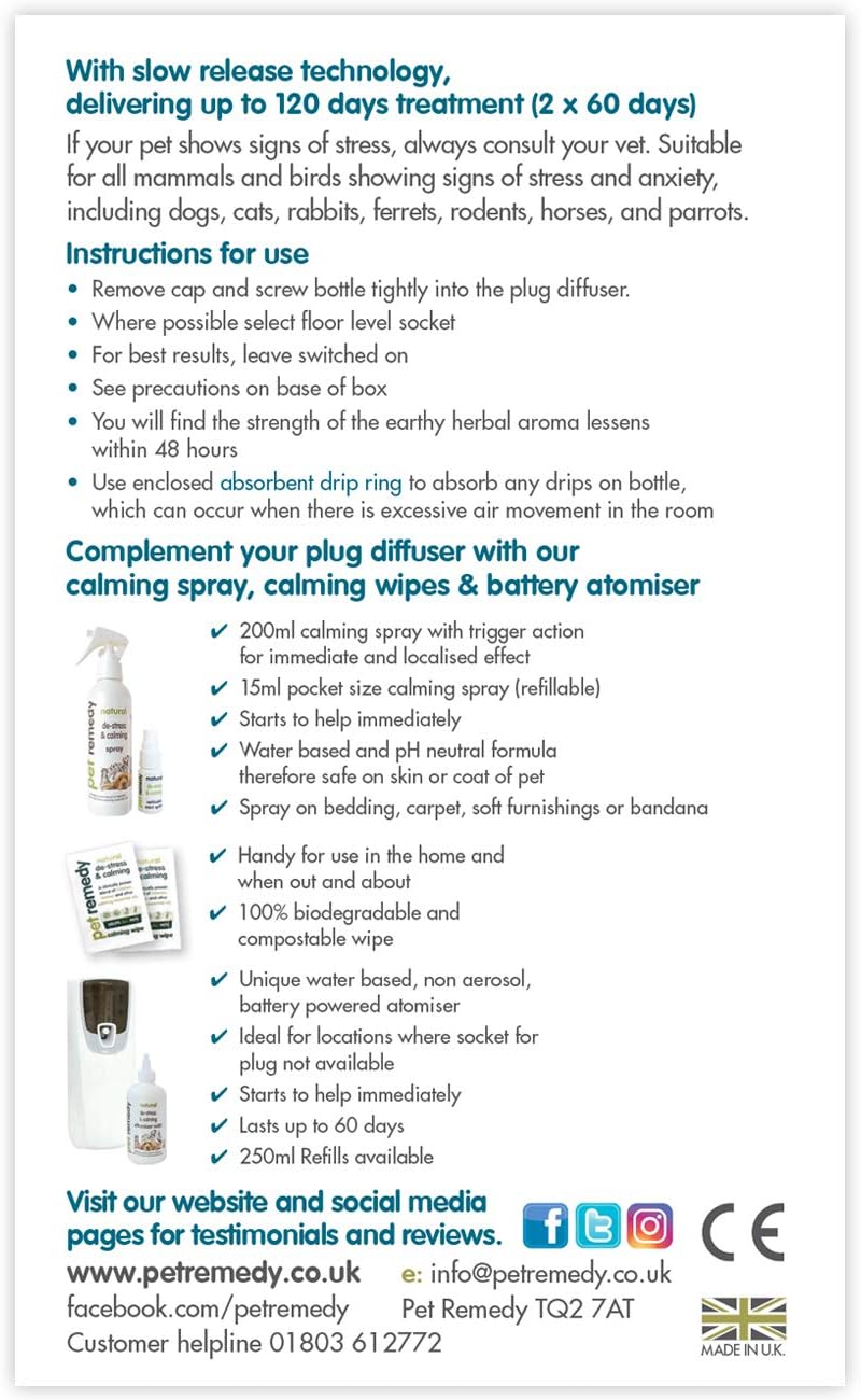 Pet Remedy Refills For Plug Diffuser (2 X 40Ml Refills)