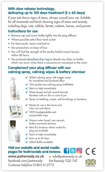 Pet Remedy Refills For Plug Diffuser (2 X 40Ml Refills)