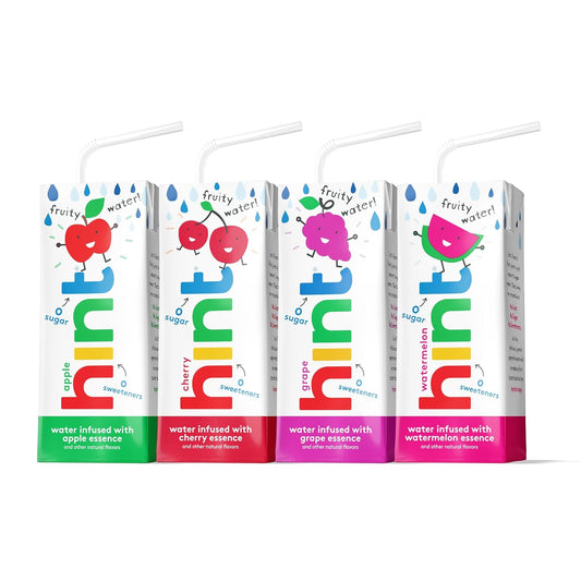 Hint Kids Water Variety Pack, 8 Boxes, Each Of: Cherry, Watermelon, Apple, & Grape, Zero Sugar, Zero Sweeteners, Zero Preservatives, Zero Artificial Flavors, 6.75 Fl Oz (Pack Of 32)