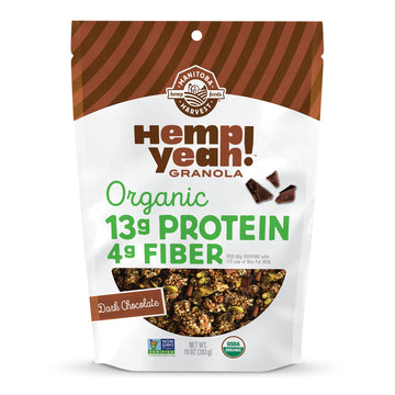 Manitoba Harvest Hemp Yeah! Granola, Dark Chocolate, 10Oz, With 13 G Of Protein, 3 G Omegas 3 & 6, 4 G Of Fiber And Less Than 10 G Sugar Per Serving, Organic, Non-Gmo, Packaging May Vary