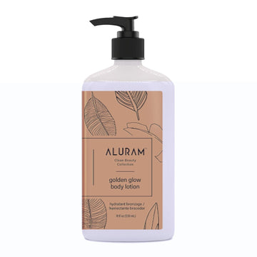 Aluram Golden Glow Body Lotion, Nourishing Radiance & Tone With Squalane & Watermelon Seed Oil, 18 Fl Oz