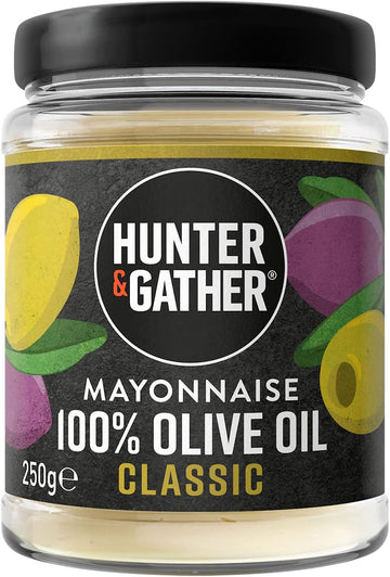 Hunter & Gather Olive Oil Mayonnaise 250G | Seed Oil Free I Made With Olive Oil & British Free Range Egg Yolk | Paleo, Keto, Sugar And Gluten Free Olive Oil Mayo