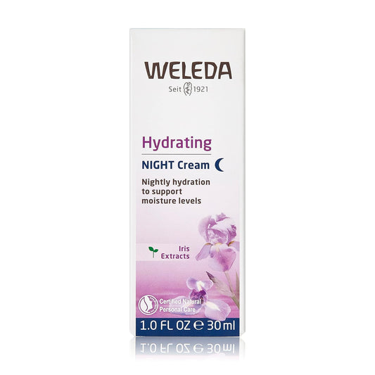 Weleda Hydrating Night Face Cream, 1 Fluid Ounce, Plant Rich Moisturizer with Iris Root, Calendula and Chamomile