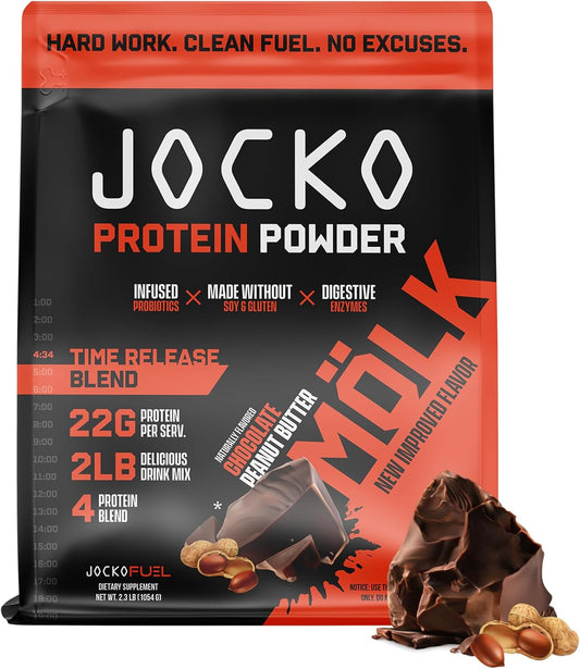 Jocko Fuel Protein Bundle (2 Pack) - Chocolate Peanut Butter (2Lb) + Vanilla (2Lb) - Supports Muscle Recovery & Growth