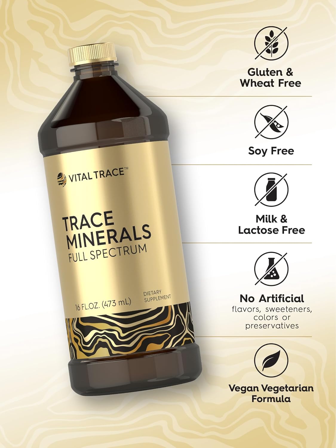 Carlyle Trace Mineral Drops | 16 fl oz | Full Spectrum Minerals Supplement | Vegetarian, Non-GMO and Gluten Free Liquid | by Vital Trace : Health & Household