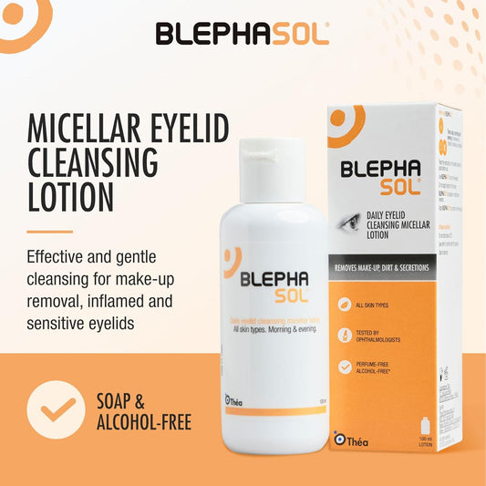 2 X Blephasol Micellar Eyelid Cleansing Lotion | Effective And Gentle Cleansing For Make-Up Removal, Inflamed And Sensitive Eyelids | Soap & Alcohol-Free | Pack Of 2 X 100 Ml