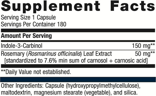 Metagenics Meta I 3 C - 150 G Indole-3-Carbinol - Supports Estrogen Hormone Balance* - Metabolic Supplement - Vegetarian & Gluten-Free - 180 Capsules