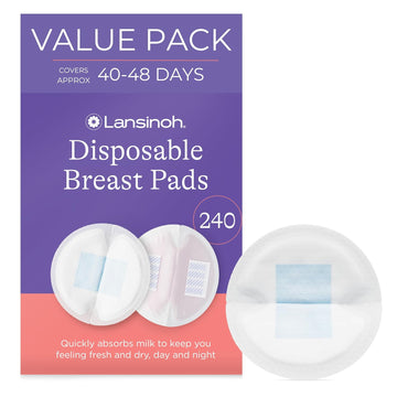 Lansinoh Stay Dry Disposable Nursing Pads, Soft And Super Absorbent Breast Pads, Breastfeeding Essentials For Moms, 36 Count