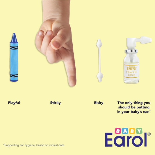 Baby Earol Olive Oil Ear Spray, For Babies And Children From 6 Months, For Excessive Ear Wax, Reduce Need For Syringing Or Microsuction, 3 Pack Of 10Ml Metered Dose Spray