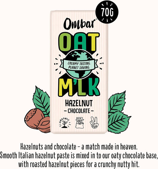 Vegan Chocolate - Ombar Hazelnut Oat M'Lk Bar (70G) Organic Fair Trade, Dairy Free Chocolate