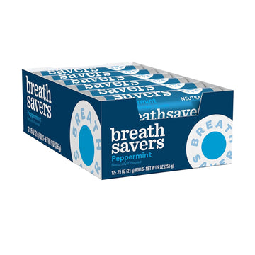 Breath Savers Peppermint Sugar Free Breath Mints Rolls, 0.75 Oz (24 Count)