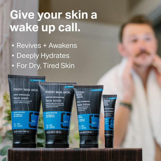 Every Man Jack Men'S 4-Piece Fragrance Free Skin Care Set - Face Wash, Scrub, Lotion, Eye Cream