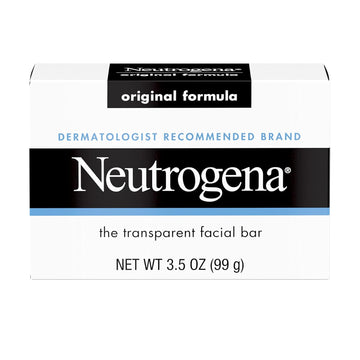 Neutrogena Original Amber Bar Facial Cleansing Bar With Glycerin, Clean-Rinsing, Transparent Face Soap, Free Of Harsh Detergents, & Dyes, 3.5 Oz