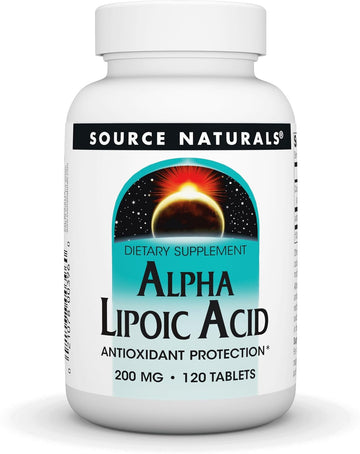 Source Naturals Alpha Lipoic Acid 200 mg Supports Healthy Sugar Metabolism, Liver Function & Energy Generation - 120 Tablets