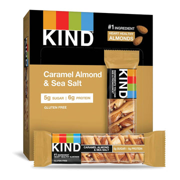 Kind Bars, Caramel Almond & Sea Salt, Healthy Snacks, Gluten Free, Low Sugar, 6G Protein, 12 Count