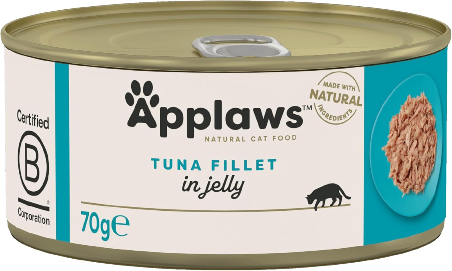 Applaws Natural Wet Cat Food, Tuna Fillet in Jelly 70 g Tin, (24 x 70 g Tins)?1046CE-A