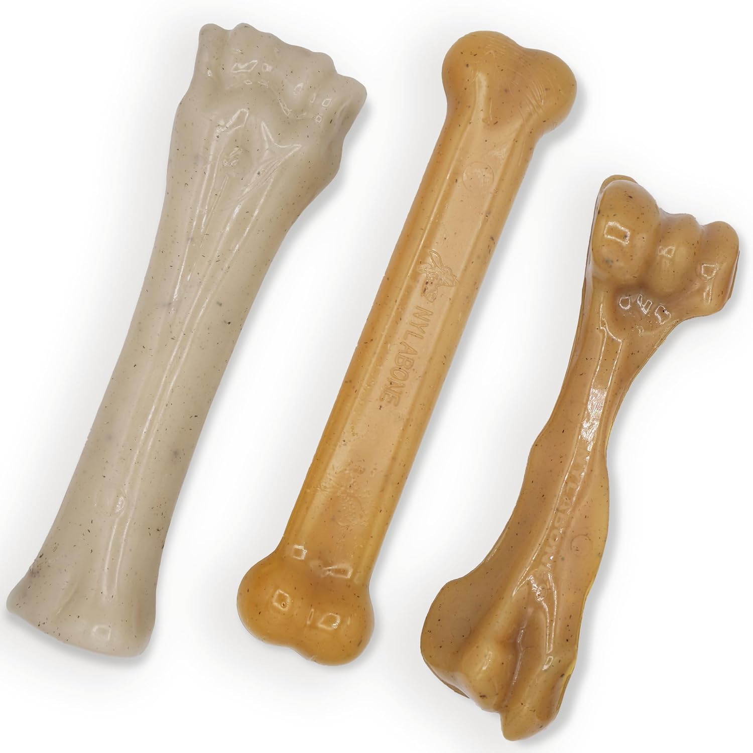 Nylabone Gourmet Style Strong Chew Dog Chew Toy 3 Pack, Chew Toys For Dogs, Baby Back Ribs, Aged Cheddar, & Filet Mignon Flavors, Large/Giant (3 Count)