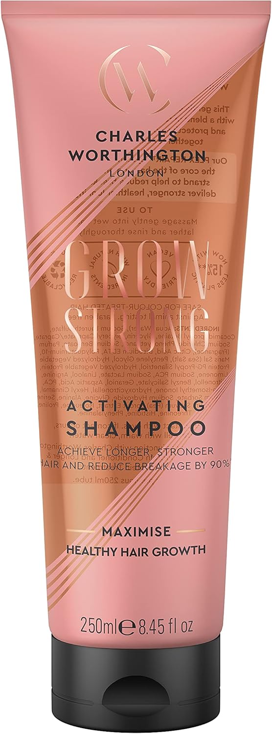 Charles Worthington Grow Strong Activating Shampoo, Hair Growth Shampoo For Fine Hair, Hair Repair Products For Women And Men, Salon Hair Repair, 250 Ml