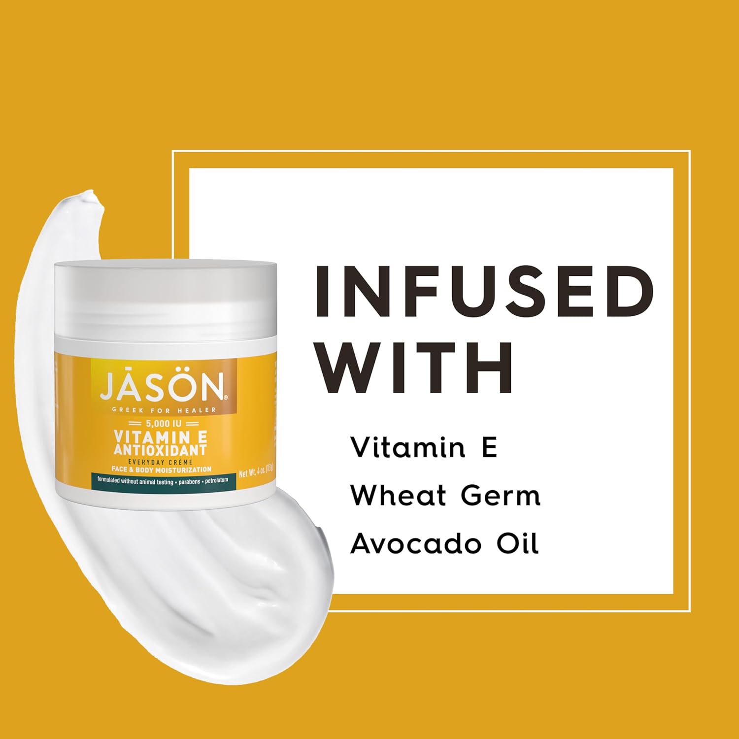Jason Vitamin E 5,000 Iu Moisturizing Crème, For Face And Body, 4 Fluid Ounces : Facial Moisturizers : Beauty & Personal Care