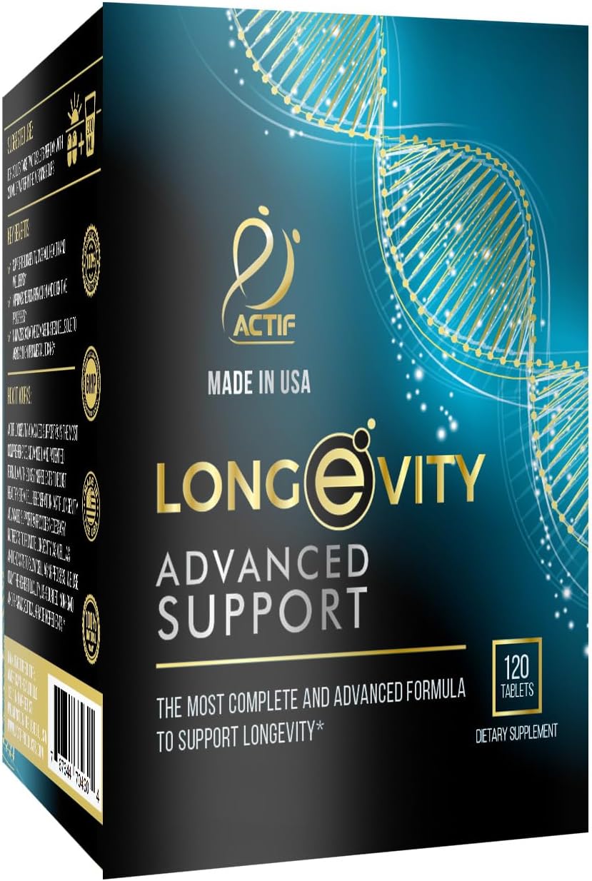 Actif Longevity Advanced Support With 20 Factors - Non-Gmo, 2 Month Supply, Made In Usa