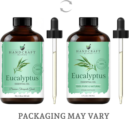 Handcraft Blends Eucalyptus Essential Oil - Huge 4 Fl Oz - 100% Pure And Natural - Premium Grade With Glass Dropper