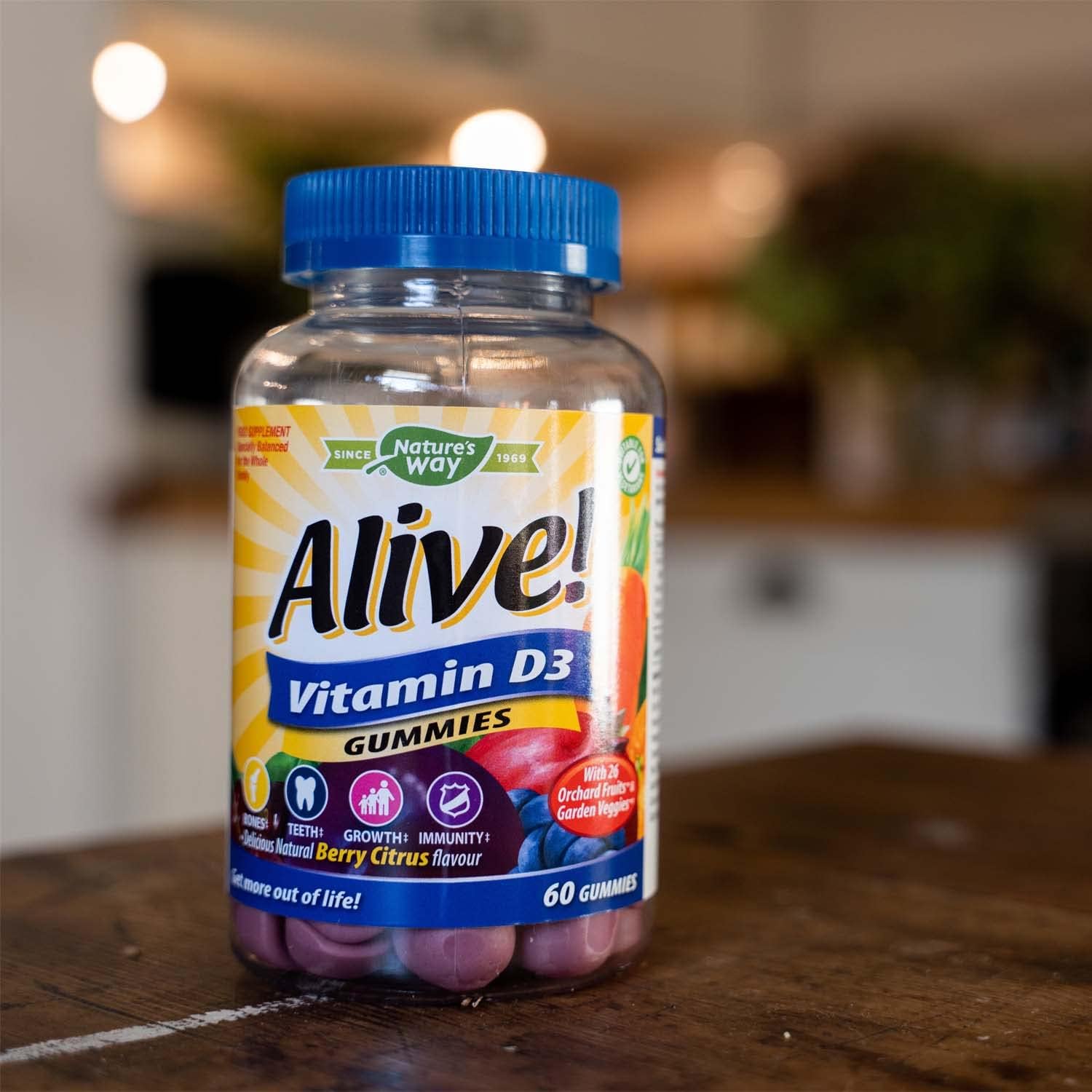 Alive! Vitamin D3 Gummies, Natural Berry Citrus Flavour, 60 Chewable Gummies : Amazon.co.uk: Health & Personal Care