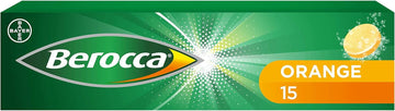 Berocca Vitamin C Effervescent Tablets, With Magnesium, Vitamin B12 & Vitamin B Complex, Orange Flavour, 1 Pack Of 15 Tablets - 2 Weeks Supply
