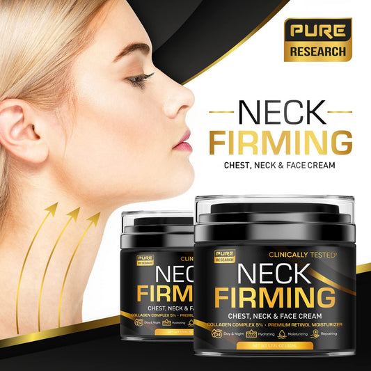 Pure Research Neck Firming Cream - Anti Wrinkle Cream Day & Night Face Neck And Décolleté Cream - Moisturizing, Lifting & Hydrating