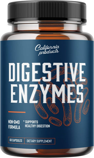 Pure Digestive Enzyme Capsules with Lipase Amylase Protease - Aids Digestive System Natural Immune System Booster - Breaks Down Carbohydrates Reduce Bloating Gas Digestive Enzymes Pills