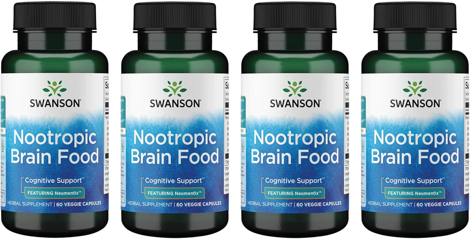 Swanson Nootropic Brain Food - Featuring Neumentix 450 Mg 60 Veg Caps 4 Pack