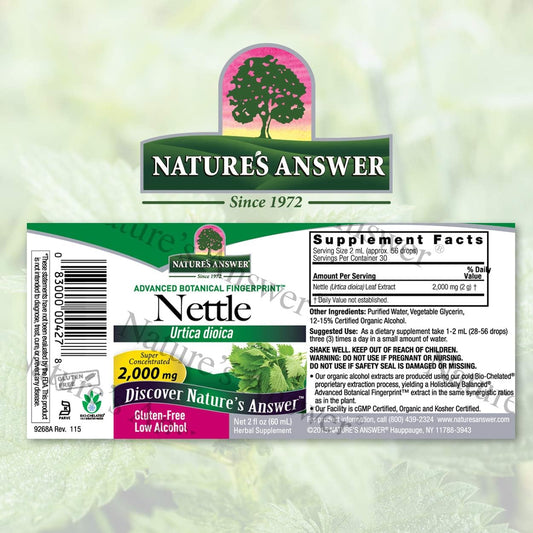 Nature's Answer Nettle Leaf with Organic Alcohol, 2- s | Herbal Supplement | Promotes Immune Heath | Non-GMO, Kosher, Gluten-Free