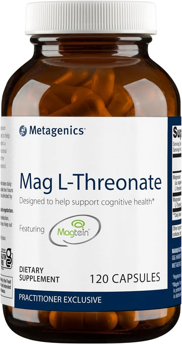 Metagenics Mag L-Threonate - 147 Mg Magnesium As L-Threonate - Magtein Magnesium - For Brain Health* - Mineral Supplement - Non-Gmo & Gluten-Free - 120 Capsules