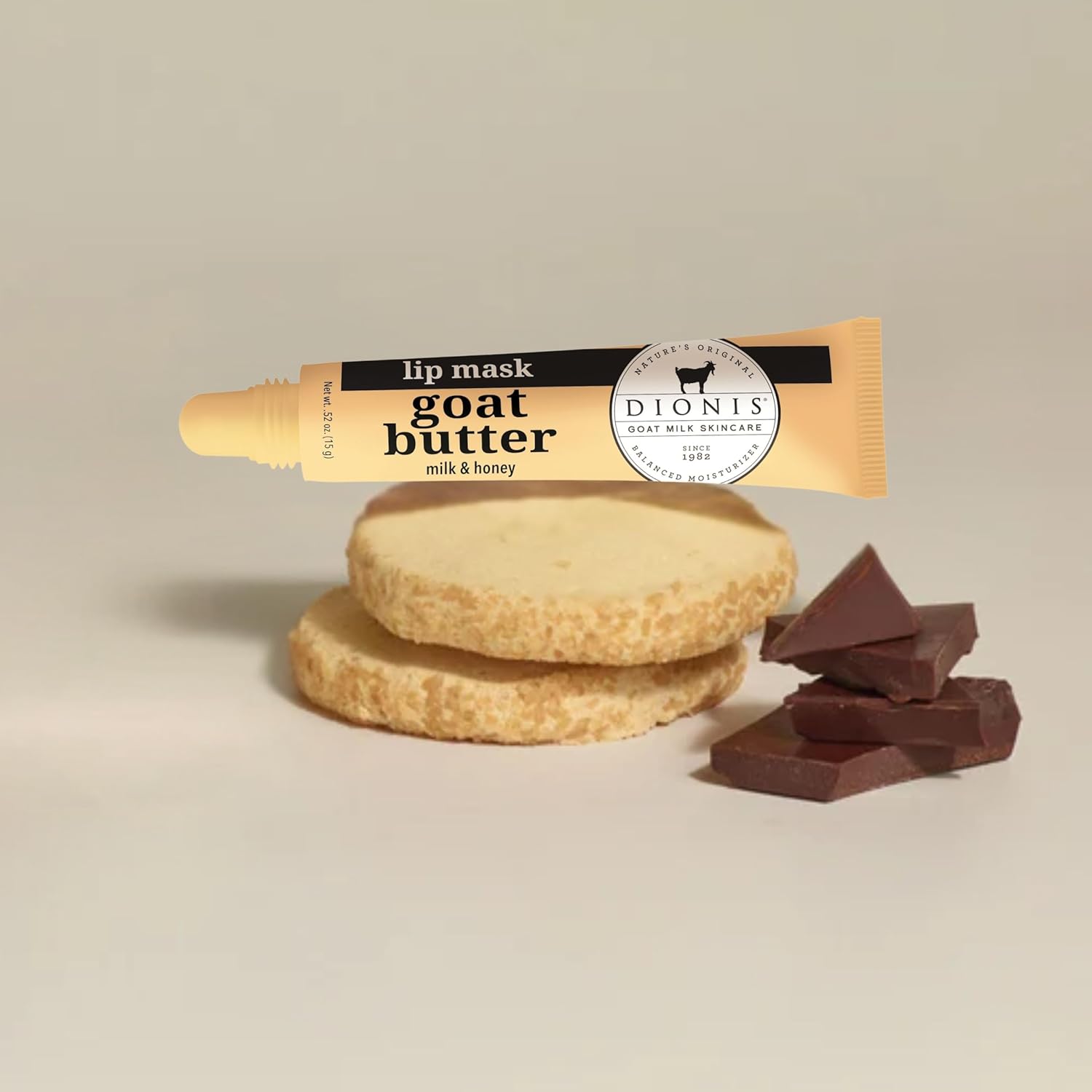 Dionis Goat Butter Overnight Leave On Lip Mask - Raspberry, Goat Milk, Jojoba & Moringa Oils Moisturize & Repair Cracked, Chapped & Dry Lips - Chocolate Shortbread Scented Formula Stays On All Night : Beauty & Personal Care