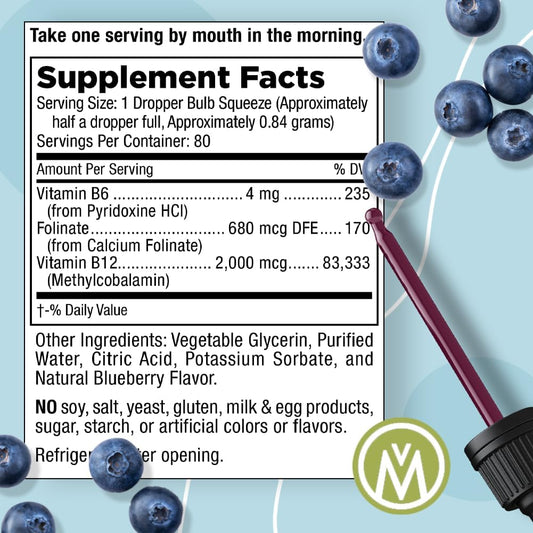Mt. Angel Vitamins - B12 Essential Trio - Vegan Sublingual Drops With High-Potency Methyl B12, B6 & Folate - Easy Absorption Liquid - Non-Gmo, Made In Usa