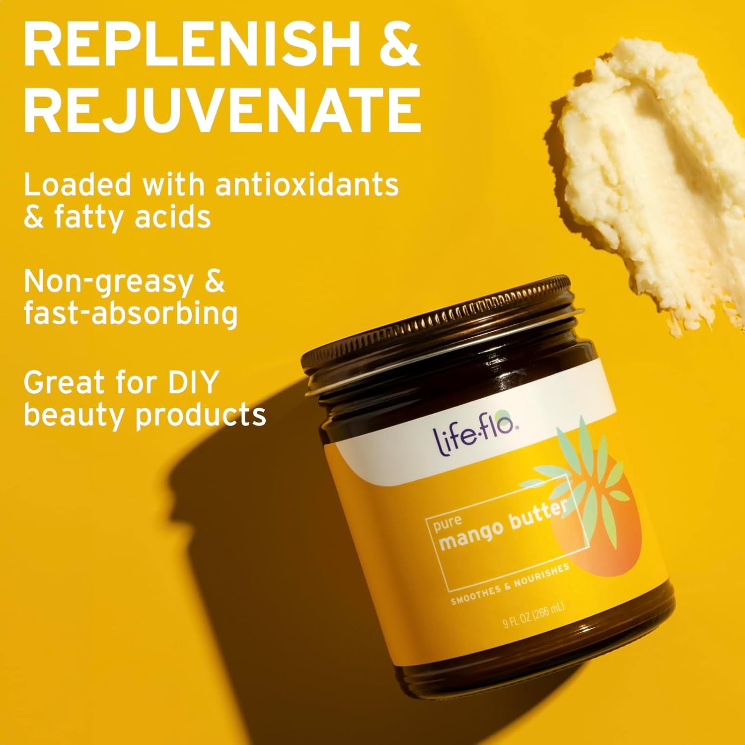 Life-Flo Pure Mango Butter, Soothing Moisturizer For Dry Skin Care, Smooths And Nourishes, Doubles As Lip Balm, Nail / Cuticle Cream, Hand And Body Lotion, 60-Day Guarantee, Not Tested On Animals, 9Oz : Body Butters : Beauty & Personal Care