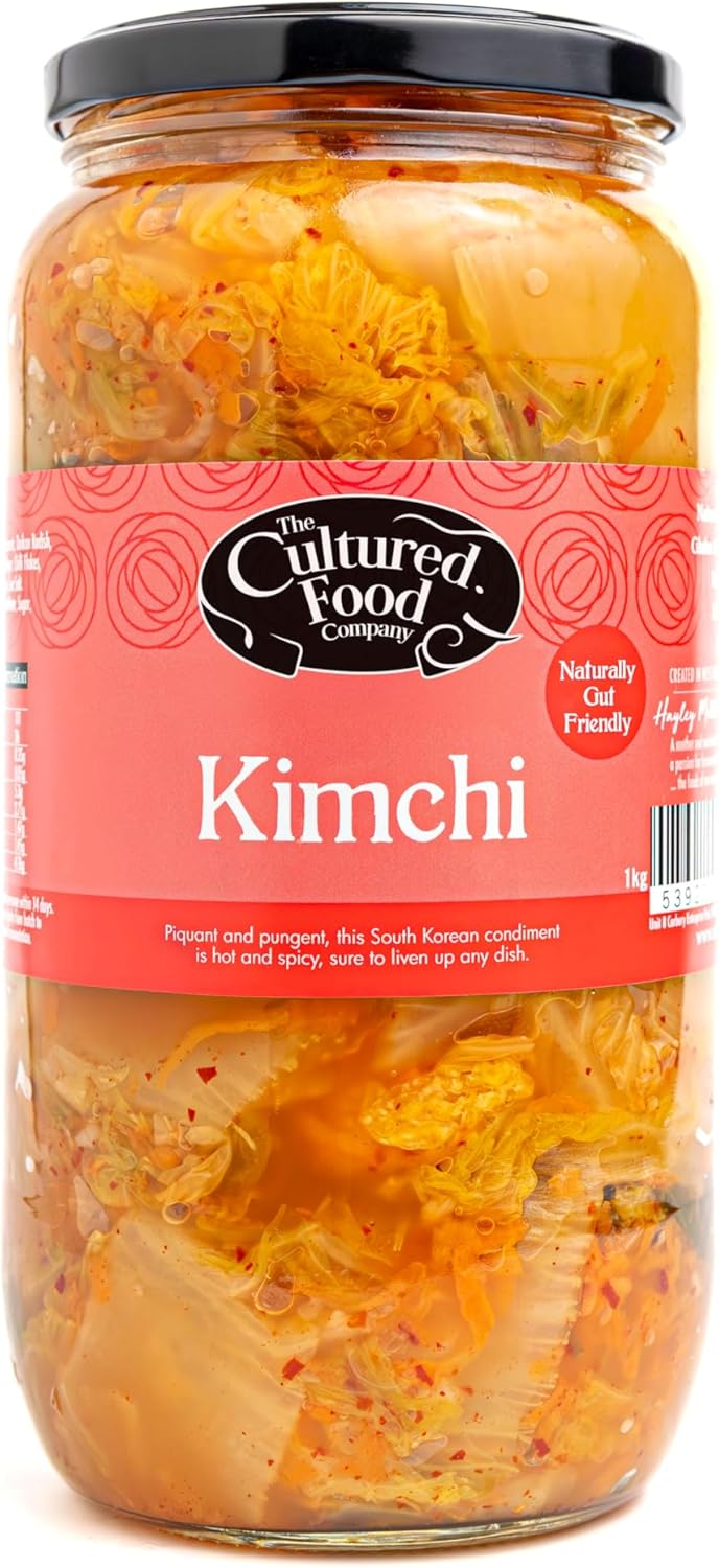 The Cultured Food Company Traditional Kimchi 1Kg – Authentic Korean Fermented Cabbage With Radishes & Fish Sauce – Probiotic Rich – Perfect For Ramen, Noodles & Kimchi Dishes – Unpasteurised