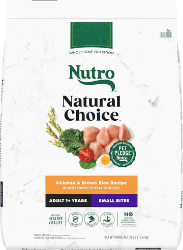 Nutro Natural Choice Small Bites Adult Dry Dog Food, Chicken And Brown Rice Recipe, 30 Lbs