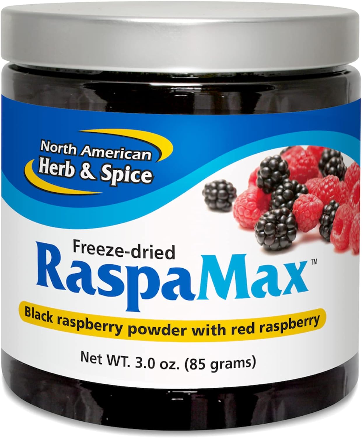 North American Herb & Spice Raspamax - 3.0 Oz - Black & Red Raspberry Powder - High Orac Value, Instant Energy - Freeze Dried - Non-Gmo - 42 Servings