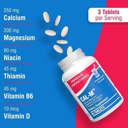 Magnesium and Calcium Supplement - 90 Tablets with Calcium, Magnesium,